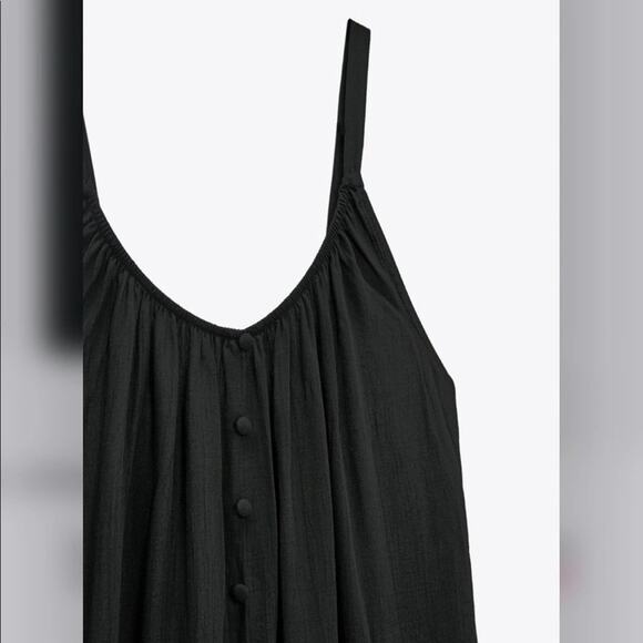 Zara Black Straps Midi Jumpsuit Size Extra Small XS - Picture 8 of 8